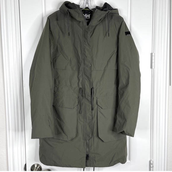 HELLY HANSEN Hooded Water Resistant Parka Green NEW Size L